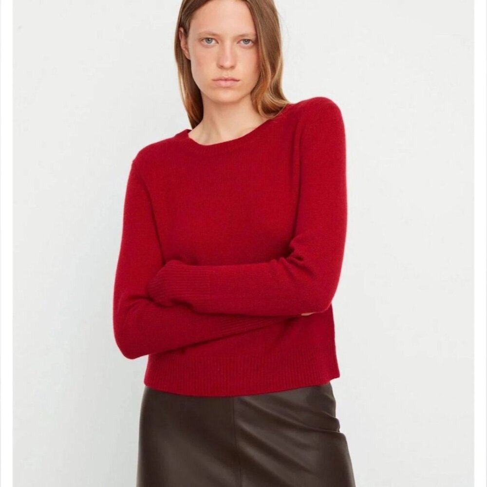 Vince Red Wool Cashmere Sweatshirt Size Xs 41177
